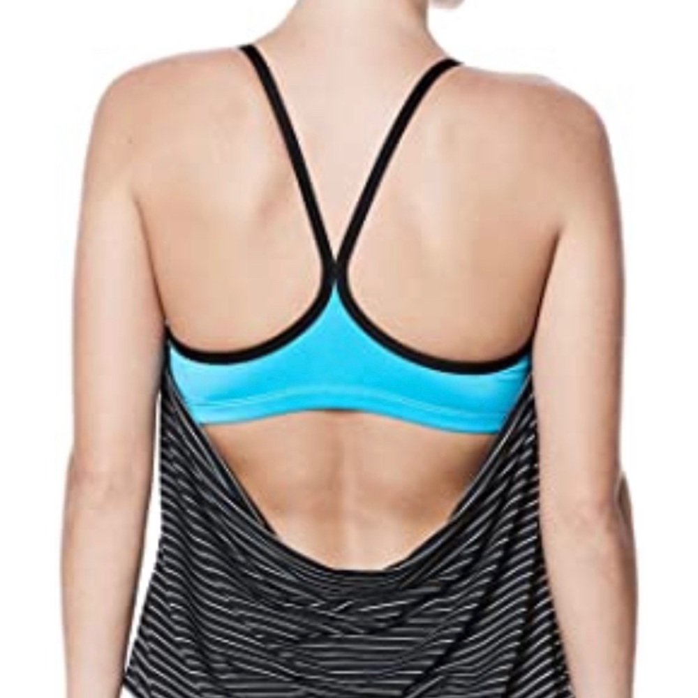 NWT Nike Striped Tankini Blouson Swim Top Small